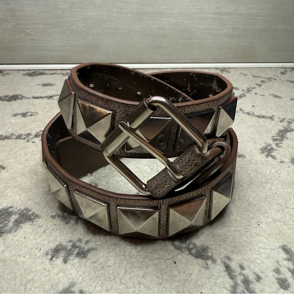 Metallic Silver Studded Alt Emo Grunge Belt - Picture 1 of 7